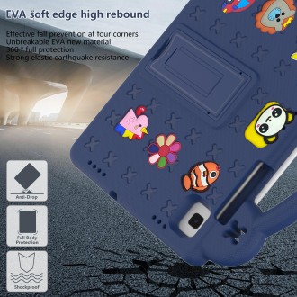 For Samsung Galaxy Tab S6 10.5 2019 T860/T865 Handle Kickstand Children EVA Shockproof Tablet Case(Navy Blue)