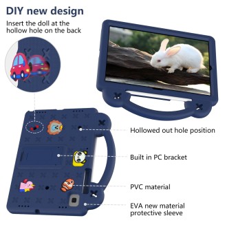 For Samsung Galaxy Tab S6 10.5 2019 T860/T865 Handle Kickstand Children EVA Shockproof Tablet Case(Navy Blue)