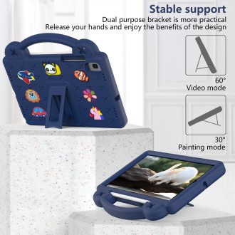 For Samsung Galaxy Tab S6 10.5 2019 T860/T865 Handle Kickstand Children EVA Shockproof Tablet Case(Navy Blue)