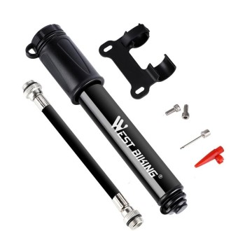 West Biking Bicycle High Pressure Pump Mini Portable Basketball Inflator With Hose(Black)