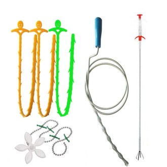 Kitchen Pipe Dredge Hook Sewer Toilet Anti-Blocking Sink Dredge Kit, Style: 6 PCS/Set-1M