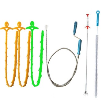 Kitchen Pipe Dredge Hook Sewer Toilet Anti-Blocking Sink Dredge Kit, Style: 6 PCS/Set-3