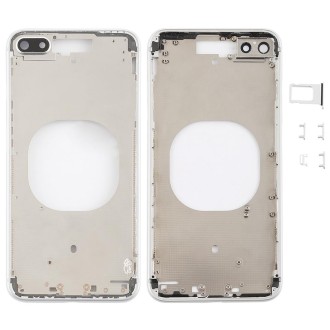 Transparent Back Cover with Camera Lens & SIM Card Tray & Side Keys for iPhone 8 Plus (White)