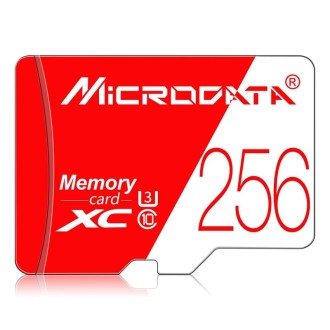 MICRODATA 256GB High Speed U3 Red and White TF(Micro SD) Memory Card