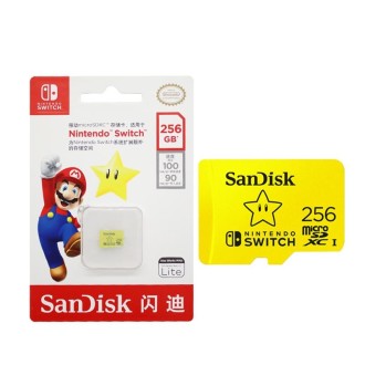 SanDisk SDSQXAO TF Card Micro SD Memory Card for Nintendo Switch Game Console, Capacity: 256GB Gold