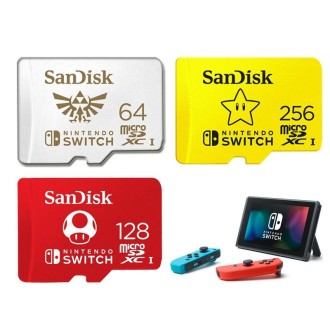 SanDisk SDSQXAO TF Card Micro SD Memory Card for Nintendo Switch Game Console, Capacity: 256GB Gold