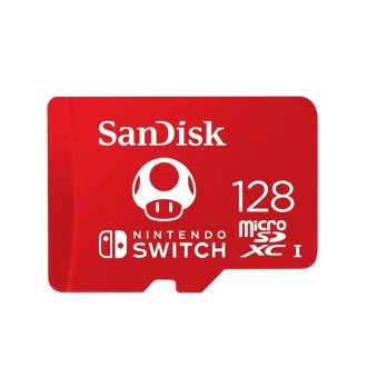 SanDisk SDSQXAO TF Card Micro SD Memory Card for Nintendo Switch Game Console, Capacity: 128GB Red