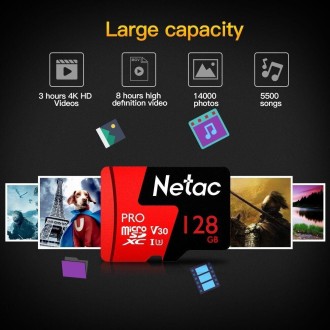 Netac P500 PRO 128GB U3 Speed Level Automobile Data Recorder Monitor Camera Memory Card TF Card