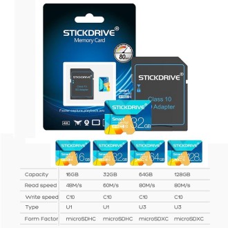 STICKDRIVE 128GB U3 Colorful TF(Micro SD) Memory Card