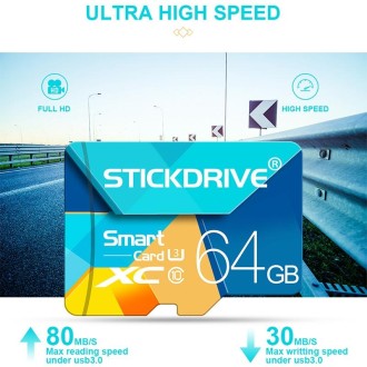 STICKDRIVE 128GB U3 Colorful TF(Micro SD) Memory Card