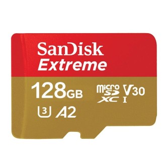 SanDisk U3 High-Speed Micro SD Card  TF Card Memory Card for GoPro Sports Camera, Drone, Monitoring 128GB(A2), Colour: Gold Card