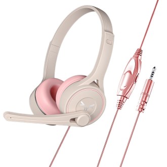 SOYTO SY-G30 Wired Noise Cancelling Ergonomic Gaming Headset, Interface:3.5mm(Grey Pink)