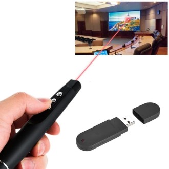 2.4GHz Wireless Laser PowerPoint Page Turning Pen Multimedia Wireless Presentation Projection Pen with USB Receiver, Remote Cont