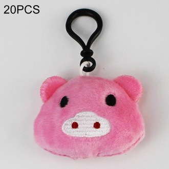 20 PCS Creative Plush Doll Mobile Pendants Gift Cartoon Cute Facial Expression Decorations Keychains with Hook