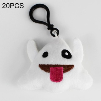 20 PCS Creative Plush Doll Mobile Pendants Gift Cartoon Cute Facial Expression Decorations Keychains with Hook