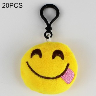 20 PCS Creative Plush Doll Mobile Pendants Gift Cartoon Cute Facial Expression Decorations Keychains with Hook