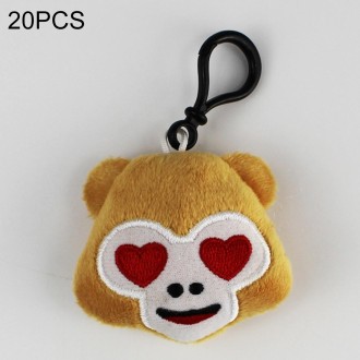 20 PCS Creative Plush Doll Mobile Pendants Gift Cartoon Cute Facial Expression Decorations Keychains with Hook