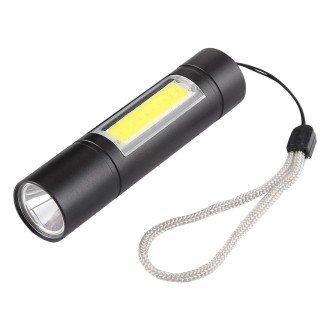 A1 USB Charging Waterproof Fixed Focus XPE + COB Flashlight with 3-Modes & Storage Box