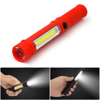 Multifunction Portable Mini COB LED Working Light Pen Style Outdoor Flashlight(Red)