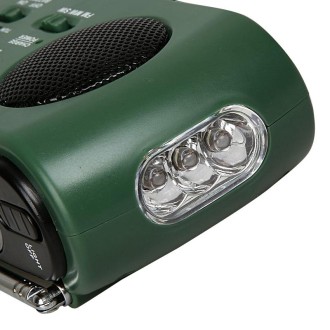 Dynamo / Solar Powered AM / FM Radio with Flashlight (RD332)(Green)