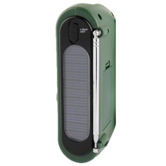 Dynamo / Solar Powered AM / FM Radio with Flashlight (RD332)(Green)