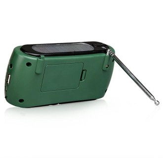 Dynamo / Solar Powered AM / FM Radio with Flashlight (RD332)(Green)