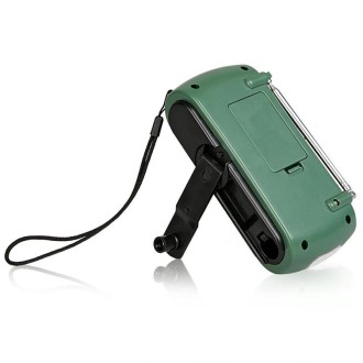 Dynamo / Solar Powered AM / FM Radio with Flashlight (RD332)(Green)