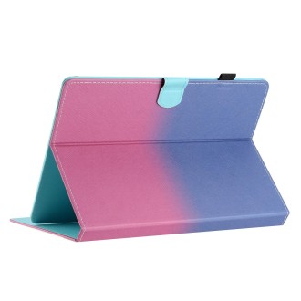 For 7 inch Universal Stitching Gradient Leather Tablet Case(Blue Rose)