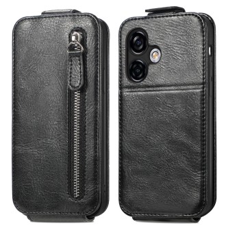 For Ulefone Note 16 Pro Zipper Wallet Vertical Flip Leather Phone Case(Black)