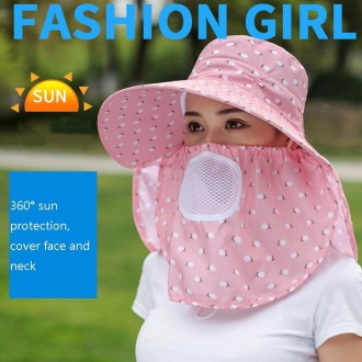 2 PCS Cherry Printing Isolation Cap Sunscreen Face-Covering Outdoor Travel Hat Cap, Colour: Full Cherry (Orange Pink)