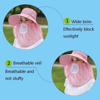 2 PCS Cherry Printing Isolation Cap Sunscreen Face-Covering Outdoor Travel Hat Cap, Colour: Full Cherry (Orange Pink)