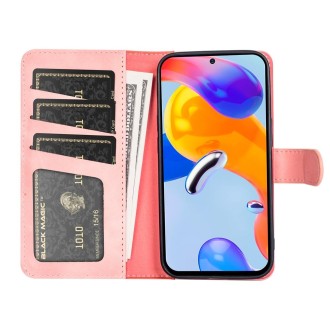 For Xiaomi Redmi Note 11 Pro 5G Global / 4G Stitching Horizontal Flip Leather Phone Case (Pink)