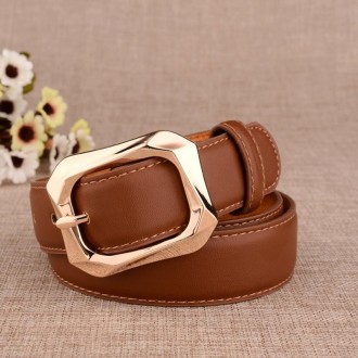 Women Pin Buckle Belt Casual Versatile Clothing Accessories Waist Band(Brown)