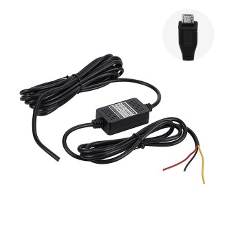 H516 Recording Step-down Line Shrinkage Video Car Charger Line Parking Monitoring Three-Core Power Cord, Model: Without Fuse(Mic