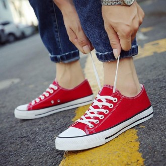 Students All Match Retro Sneakers Canvas Shoes, Color: Classic Red(38)