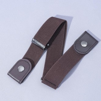 Invisible Pants Belt Stretchy Elastic Jeans Belt(Brown)