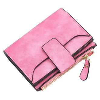 Baellerry Large Capacity Ladies Short Wallet Multifunctional Multi-card Coin Purse(Rose Red)