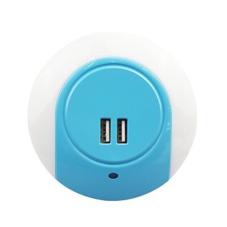 A78B LED Night Light With USB Port Intelligent Light Control Sensor Light, Plug:EU Plug(Blue)