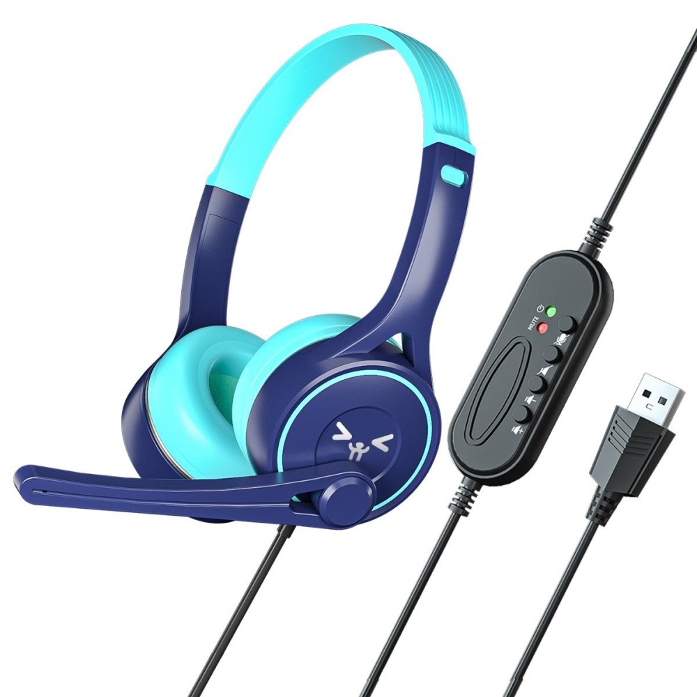 SOYTO SY-G30 Wired Noise Cancelling Ergonomic Gaming Headset, Interface:USB(Blue Cyan)