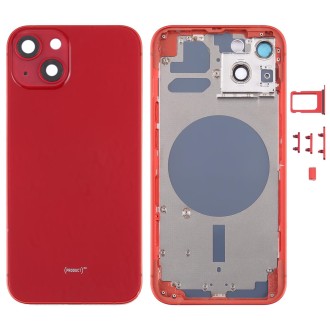 Back Housing Cover with SIM Card Tray & Side  Keys & Camera Lens for iPhone 13(Red)