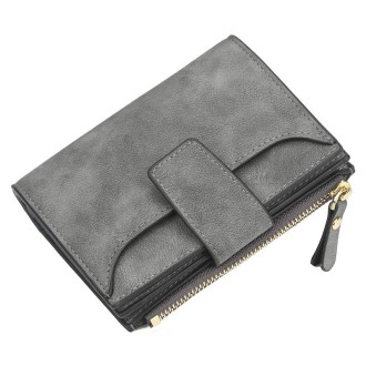 Baellerry Large Capacity Ladies Short Wallet Multifunctional Multi-card Coin Purse(Smoke Gray)