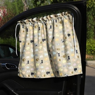 Car Curtains Cotton Car Suction Cup Sunshade Sun Protection Thermal Curtain(Long Ear Rabbit)