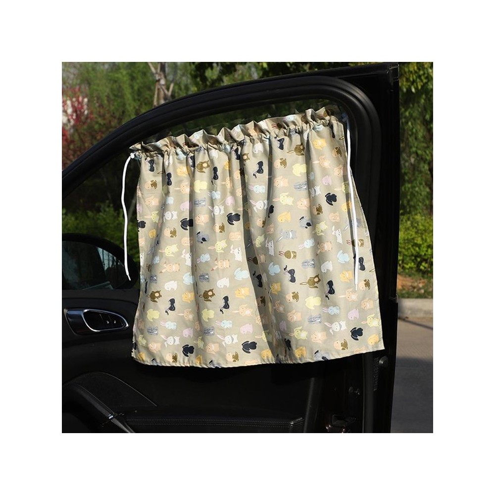 Car Curtains Cotton Car Suction Cup Sunshade Sun Protection Thermal Curtain(Long Ear Rabbit)