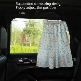 Car Curtains Cotton Car Suction Cup Sunshade Sun Protection Thermal Curtain(Long Ear Rabbit)