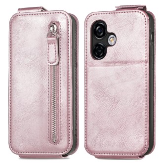 For Ulefone Note 16 Pro Zipper Wallet Vertical Flip Leather Phone Case(Rose Gold)