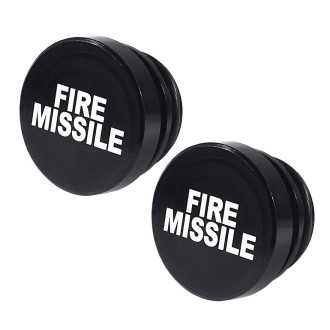 2 PCS Car / Motorcycle FIRE MISSILE Letter Metal Cigarette Lighter Dust Cover (Black)