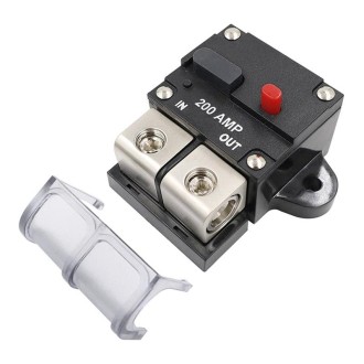 200A Auto Circuit Breaker Car Audio Fuse Holder Power Insurance Automatic Switch(Black)