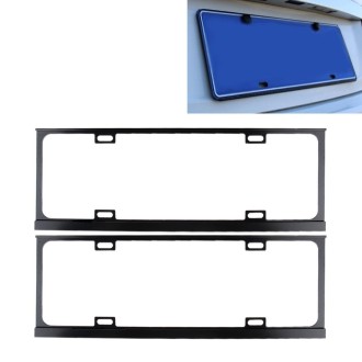 2 PCS Car License Plate Frames Car Styling License Plate Frame Magnesium Alloy Universal License Plate Holder Car Accessories(Bl