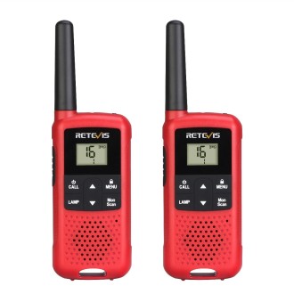 1 Pair RETEVIS RT649B 0.5W EU Frequency 446.00625-446.19375MHz 16CHS Two Way Radio Handheld Walkie Talkie, EU Plug(Red)