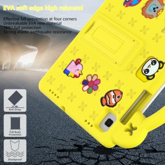 For Samsung Galaxy Tab S6 10.5 2019 T860/T865 Handle Kickstand Children EVA Shockproof Tablet Case(Yellow)